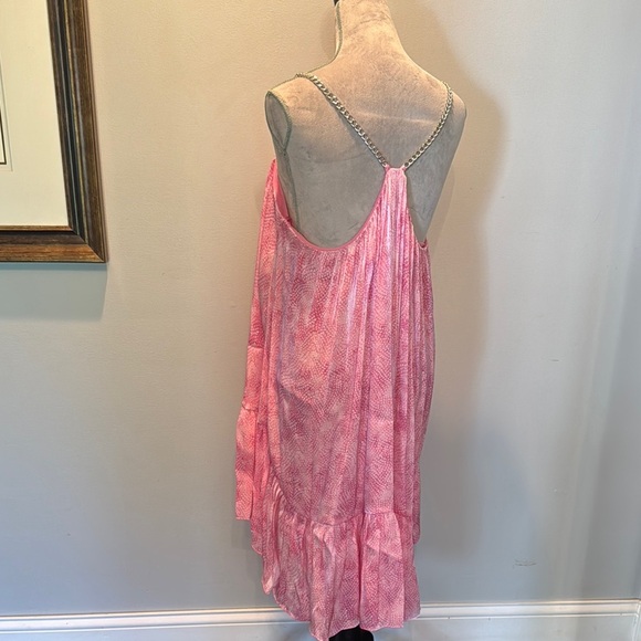 Michael Kors Pink Tiered Sundress with silver chain straps NWT XL - Picture 6 of 16